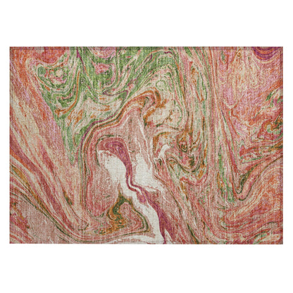 Tapis Chantille abstrait à motifs de coups de pinceau, lavable en machine, pour intérieur et extérieur