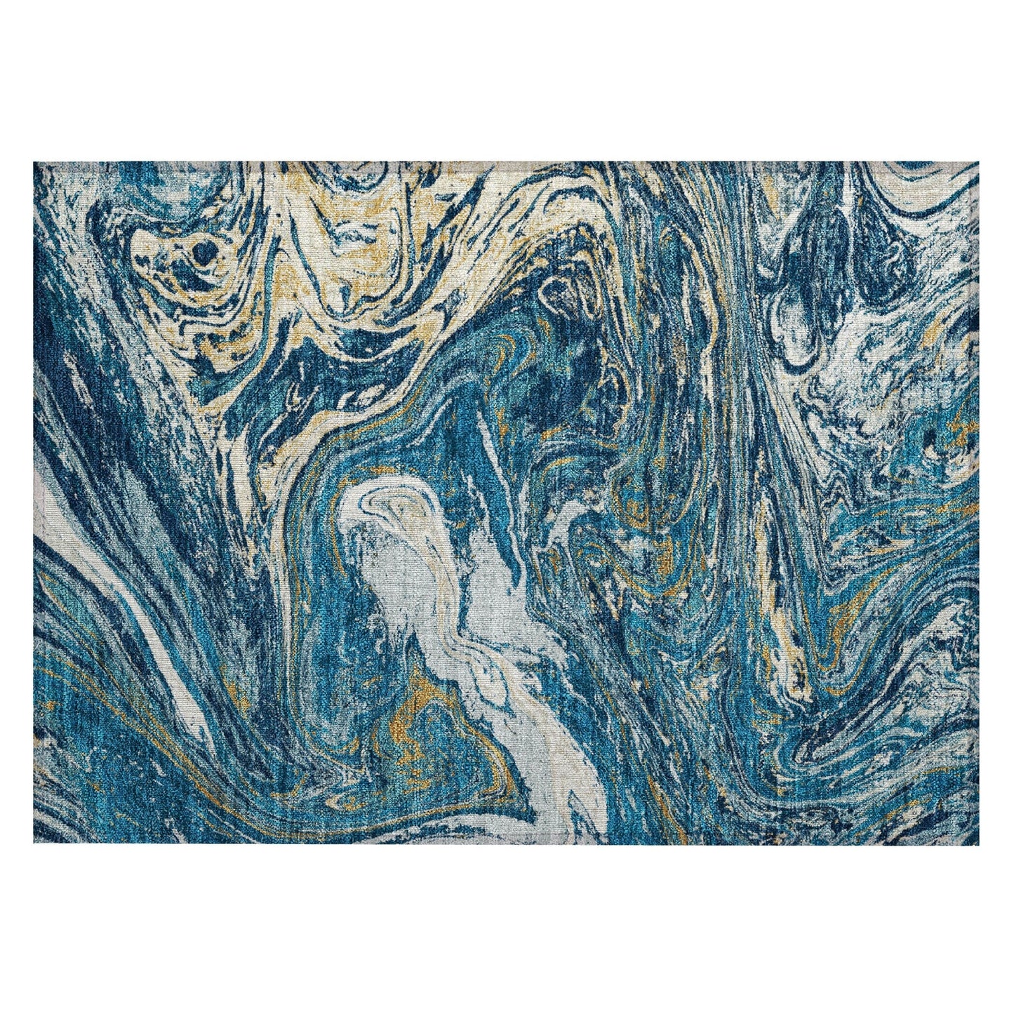 Tapis Chantille abstrait à motifs de coups de pinceau, lavable en machine, pour intérieur et extérieur