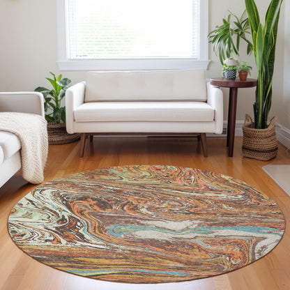 Tapis Chantille abstrait à motifs de coups de pinceau, lavable en machine, pour intérieur et extérieur