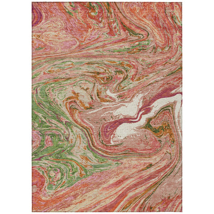 Tapis Chantille abstrait à motifs de coups de pinceau, lavable en machine, pour intérieur et extérieur
