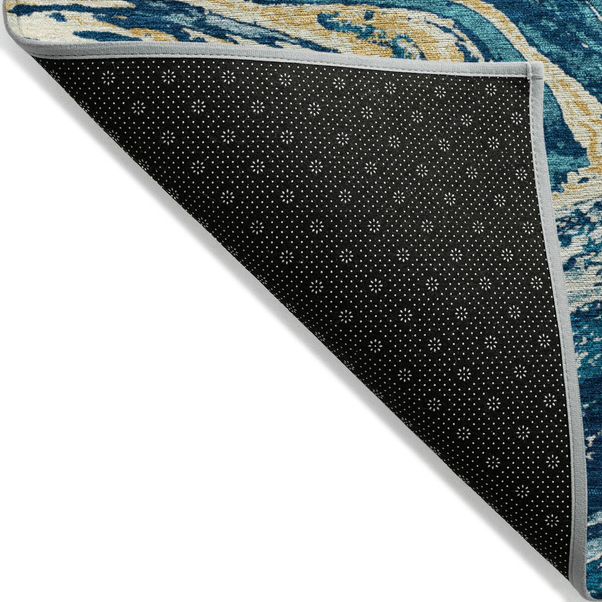Tapis Chantille abstrait à motifs de coups de pinceau, lavable en machine, pour intérieur et extérieur