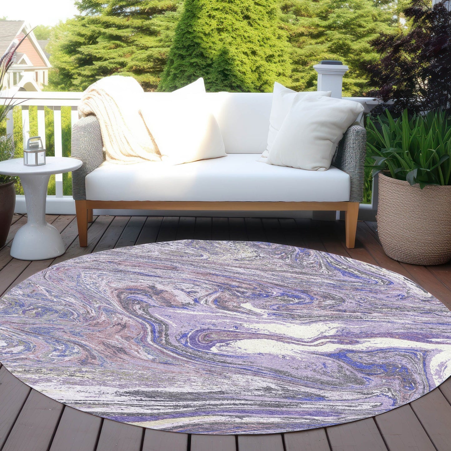 Tapis Chantille abstrait à motifs de coups de pinceau, lavable en machine, pour intérieur et extérieur