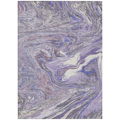 Tapis Chantille abstrait à motifs de coups de pinceau, lavable en machine, pour intérieur et extérieur
