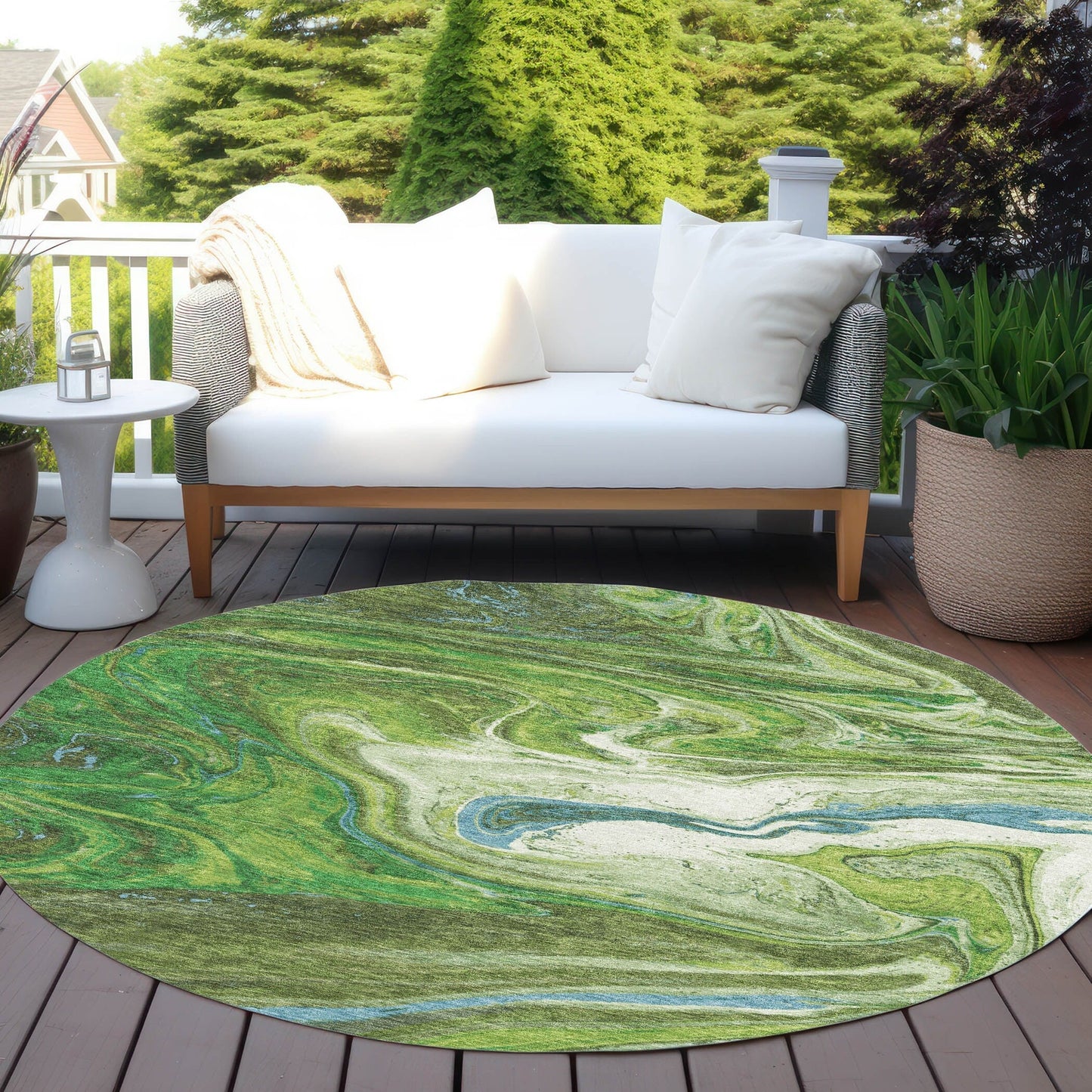 Tapis Chantille abstrait à motifs de coups de pinceau, lavable en machine, pour intérieur et extérieur