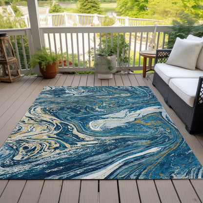 Tapis Chantille abstrait à motifs de coups de pinceau, lavable en machine, pour intérieur et extérieur