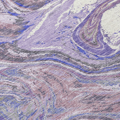 Tapis Chantille abstrait à motifs de coups de pinceau, lavable en machine, pour intérieur et extérieur