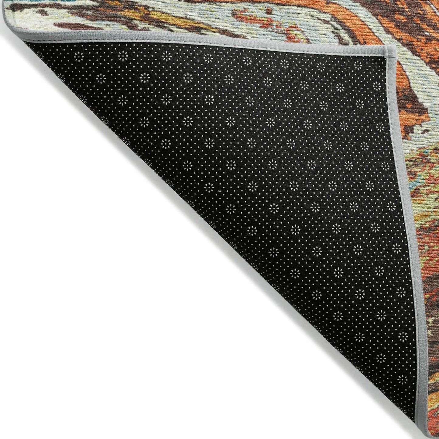 Tapis Chantille abstrait à motifs de coups de pinceau, lavable en machine, pour intérieur et extérieur