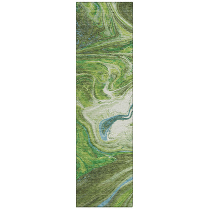 Tapis Chantille abstrait à motifs de coups de pinceau, lavable en machine, pour intérieur et extérieur