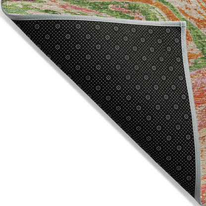 Tapis Chantille abstrait à motifs de coups de pinceau, lavable en machine, pour intérieur et extérieur