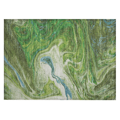 Tapis Chantille abstrait à motifs de coups de pinceau, lavable en machine, pour intérieur et extérieur