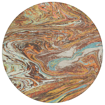 Tapis Chantille abstrait à motifs de coups de pinceau, lavable en machine, pour intérieur et extérieur