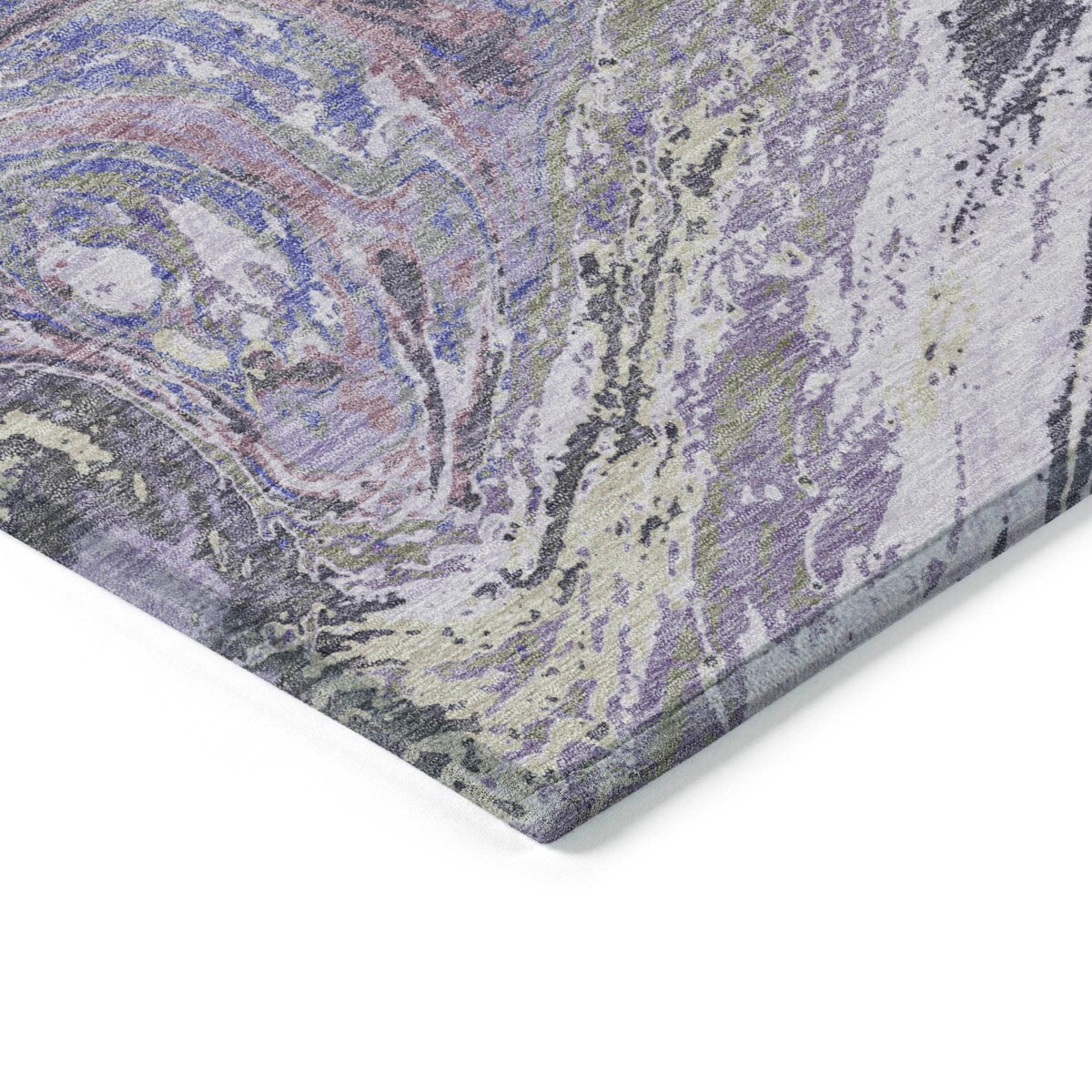 Tapis Chantille abstrait à motifs de coups de pinceau, lavable en machine, pour intérieur et extérieur