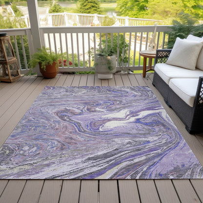 Tapis Chantille abstrait à motifs de coups de pinceau, lavable en machine, pour intérieur et extérieur