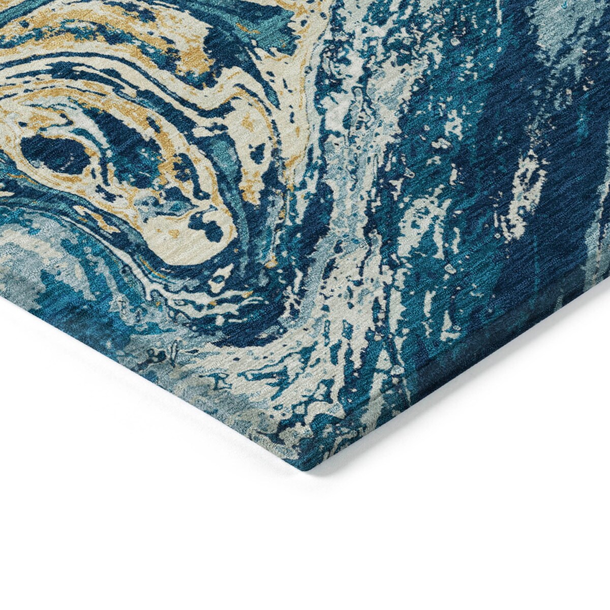 Tapis Chantille abstrait à motifs de coups de pinceau, lavable en machine, pour intérieur et extérieur