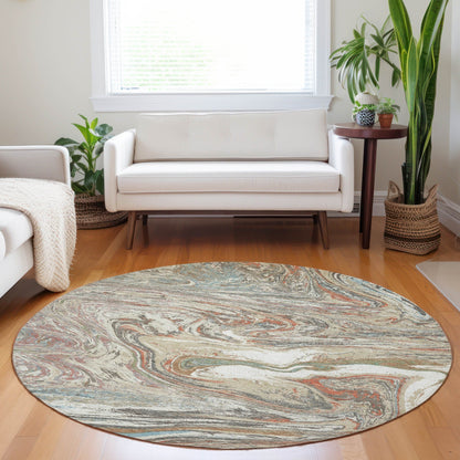 Tapis Chantille abstrait à motifs de coups de pinceau, lavable en machine, pour intérieur et extérieur