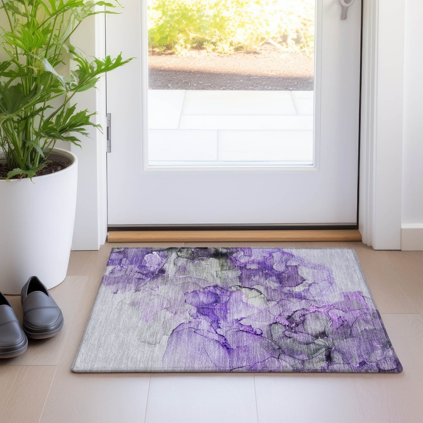 Tapis Chantille abstrait lavable en machine pour intérieur/extérieur