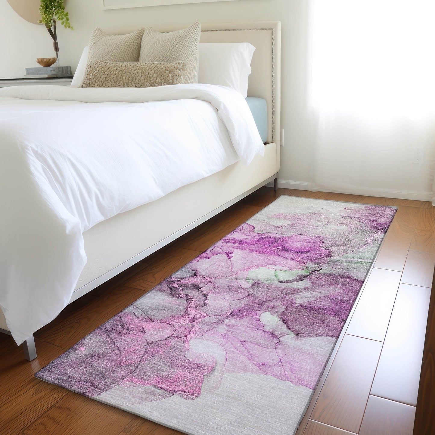 Tapis Chantille abstrait lavable en machine pour intérieur/extérieur