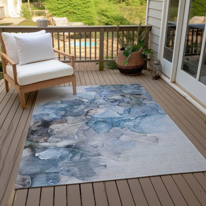 Tapis Chantille abstrait lavable en machine pour intérieur/extérieur