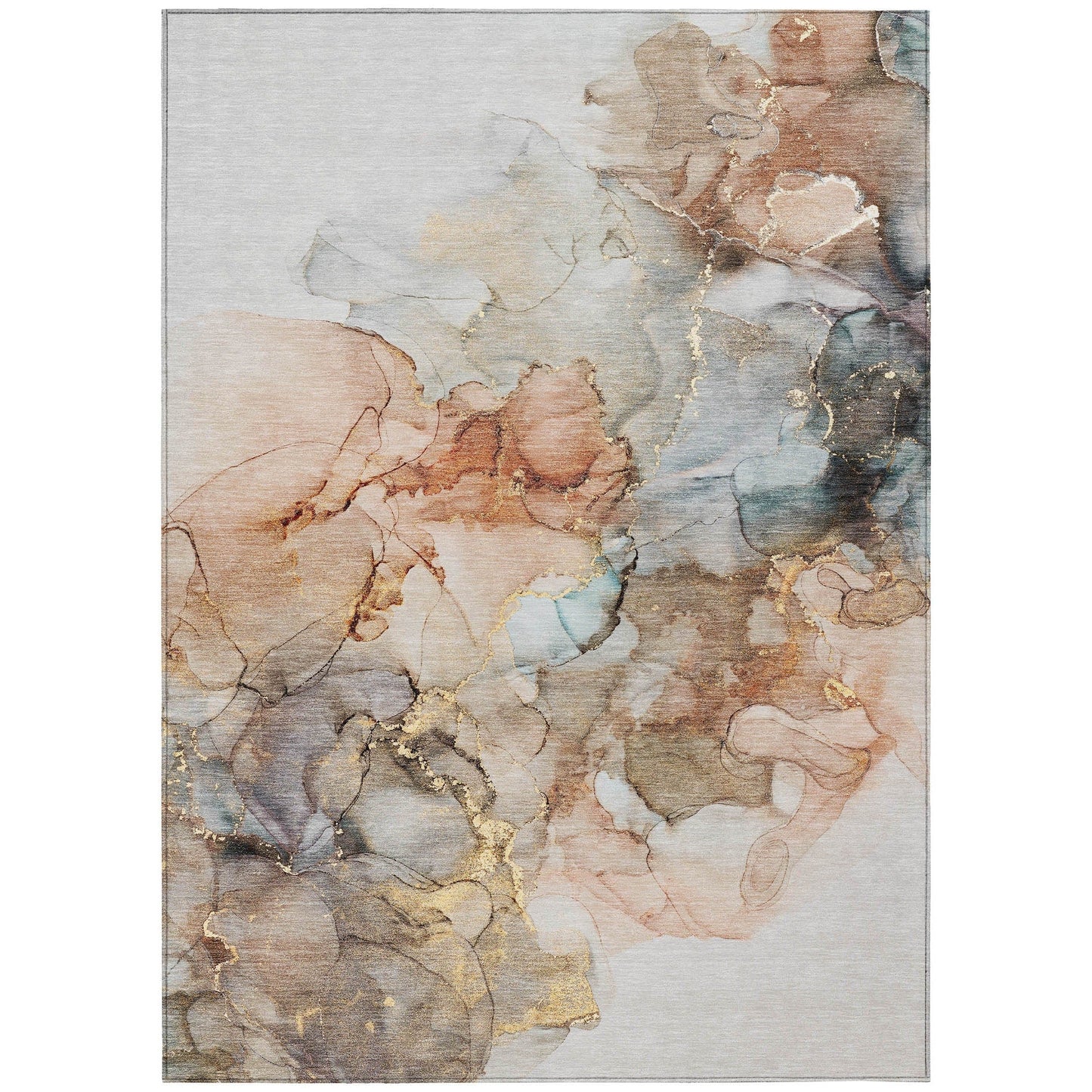 Tapis Chantille abstrait lavable en machine pour intérieur/extérieur