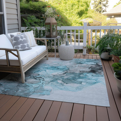 Tapis Chantille abstrait lavable en machine pour intérieur/extérieur