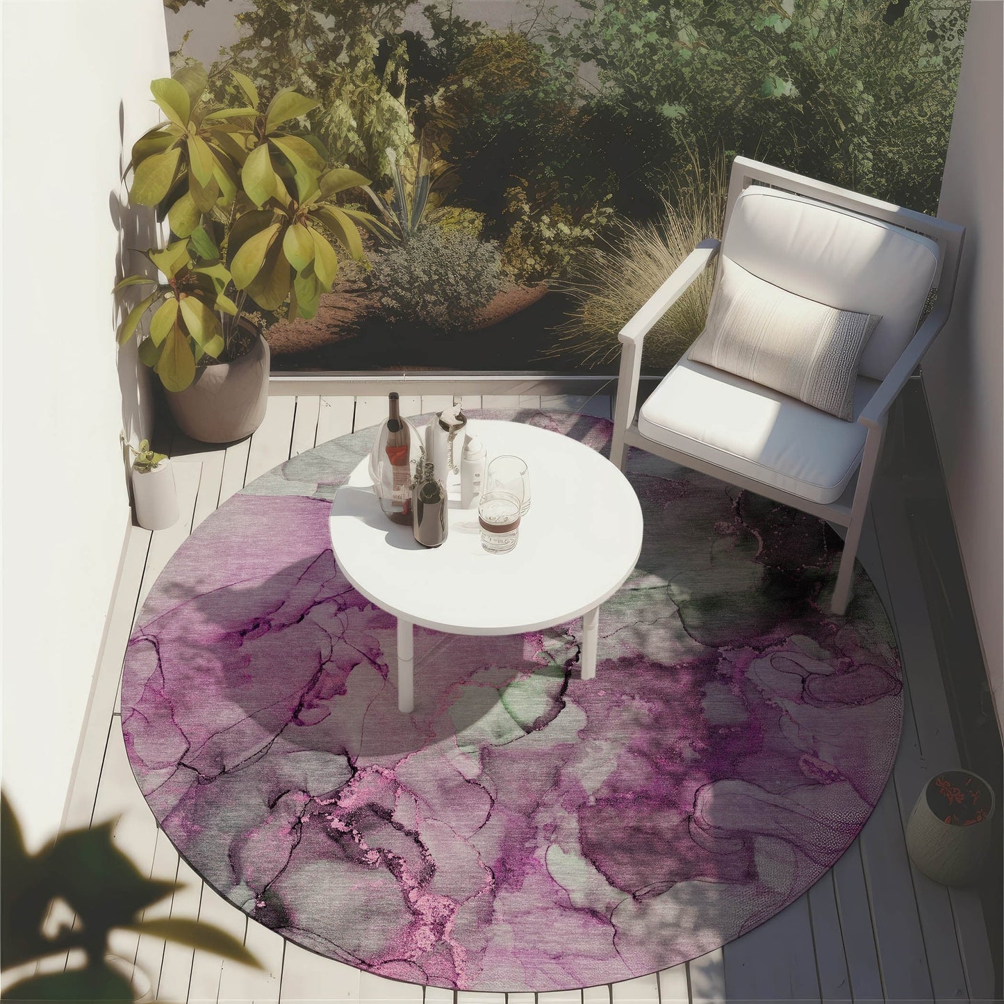 Tapis Chantille abstrait lavable en machine pour intérieur/extérieur