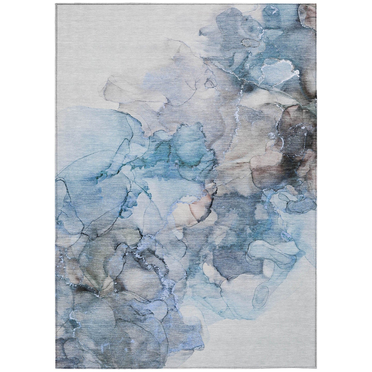 Tapis Chantille abstrait lavable en machine pour intérieur/extérieur