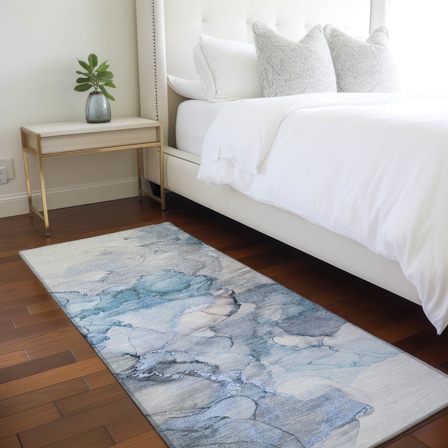 Tapis Chantille abstrait lavable en machine pour intérieur/extérieur