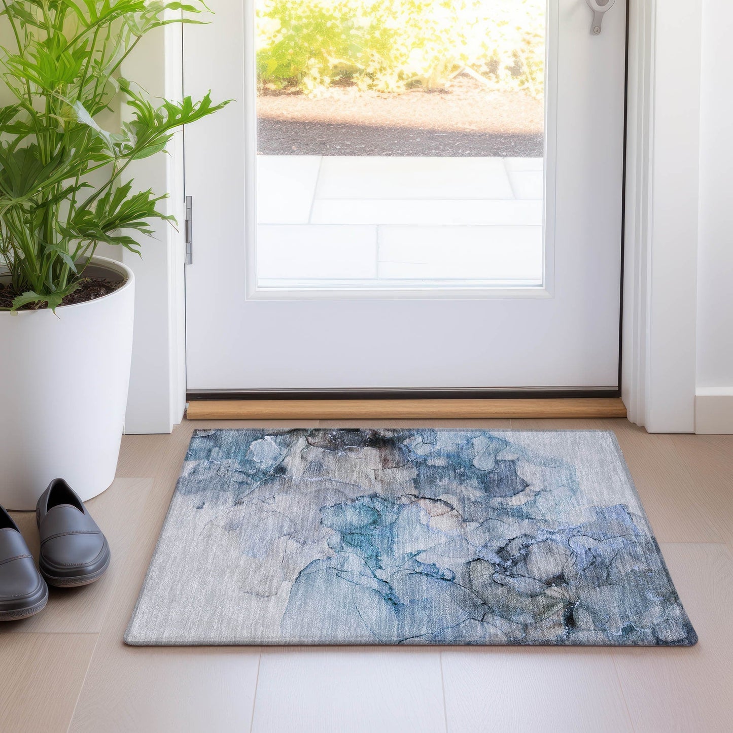 Tapis Chantille abstrait lavable en machine pour intérieur/extérieur