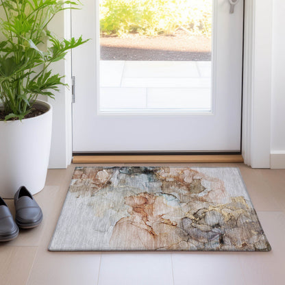 Tapis Chantille abstrait lavable en machine pour intérieur/extérieur