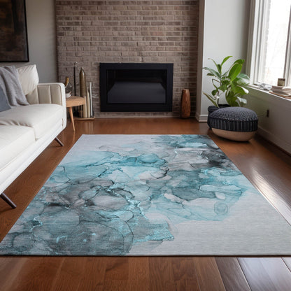 Tapis Chantille abstrait lavable en machine pour intérieur/extérieur
