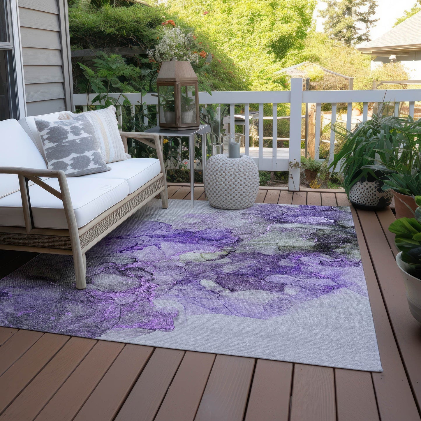Tapis Chantille abstrait lavable en machine pour intérieur/extérieur