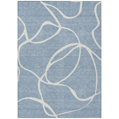 Tapis Chantille moderne abstrait lavable en machine pour intérieur/extérieur