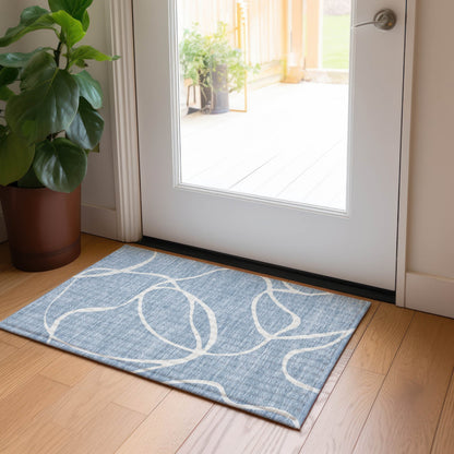 Tapis Chantille moderne abstrait lavable en machine pour intérieur/extérieur