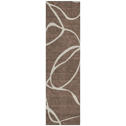 Tapis Chantille moderne abstrait lavable en machine pour intérieur/extérieur