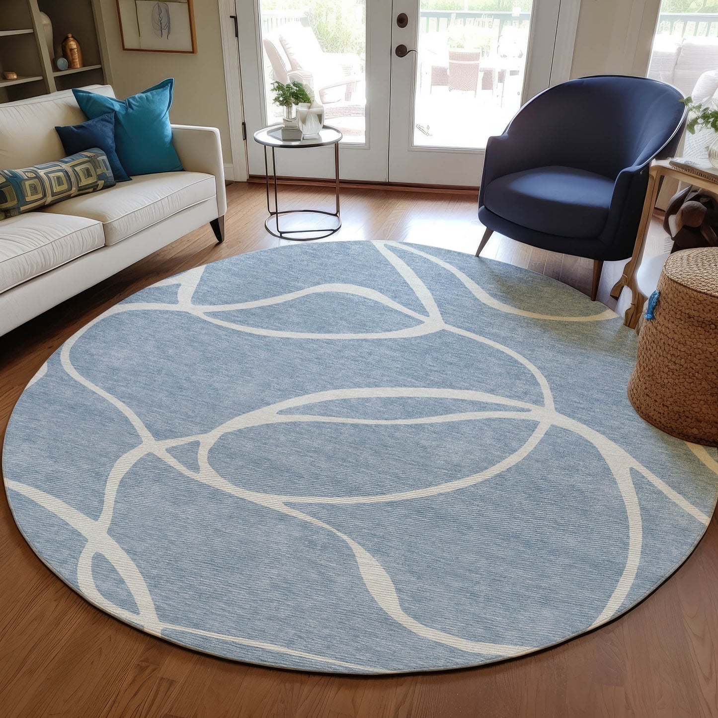 Tapis Chantille moderne abstrait lavable en machine pour intérieur/extérieur