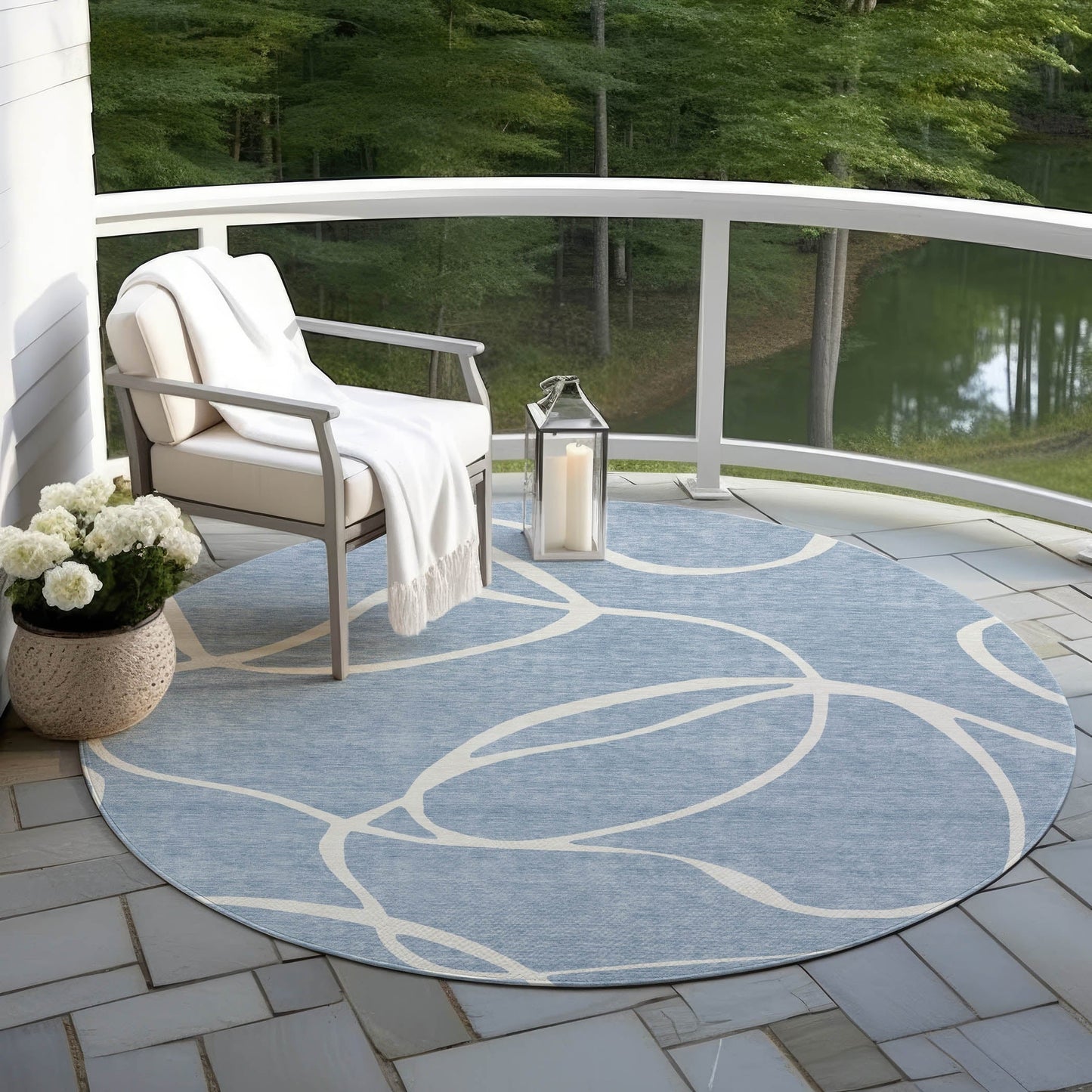 Tapis Chantille moderne abstrait lavable en machine pour intérieur/extérieur