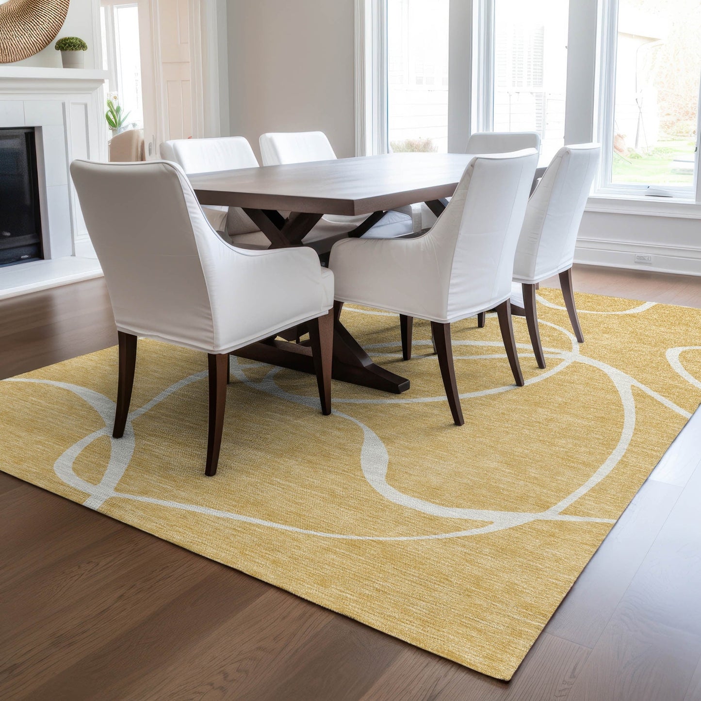 Tapis Chantille moderne abstrait lavable en machine pour intérieur/extérieur