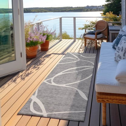 Tapis Chantille moderne abstrait lavable en machine pour intérieur/extérieur