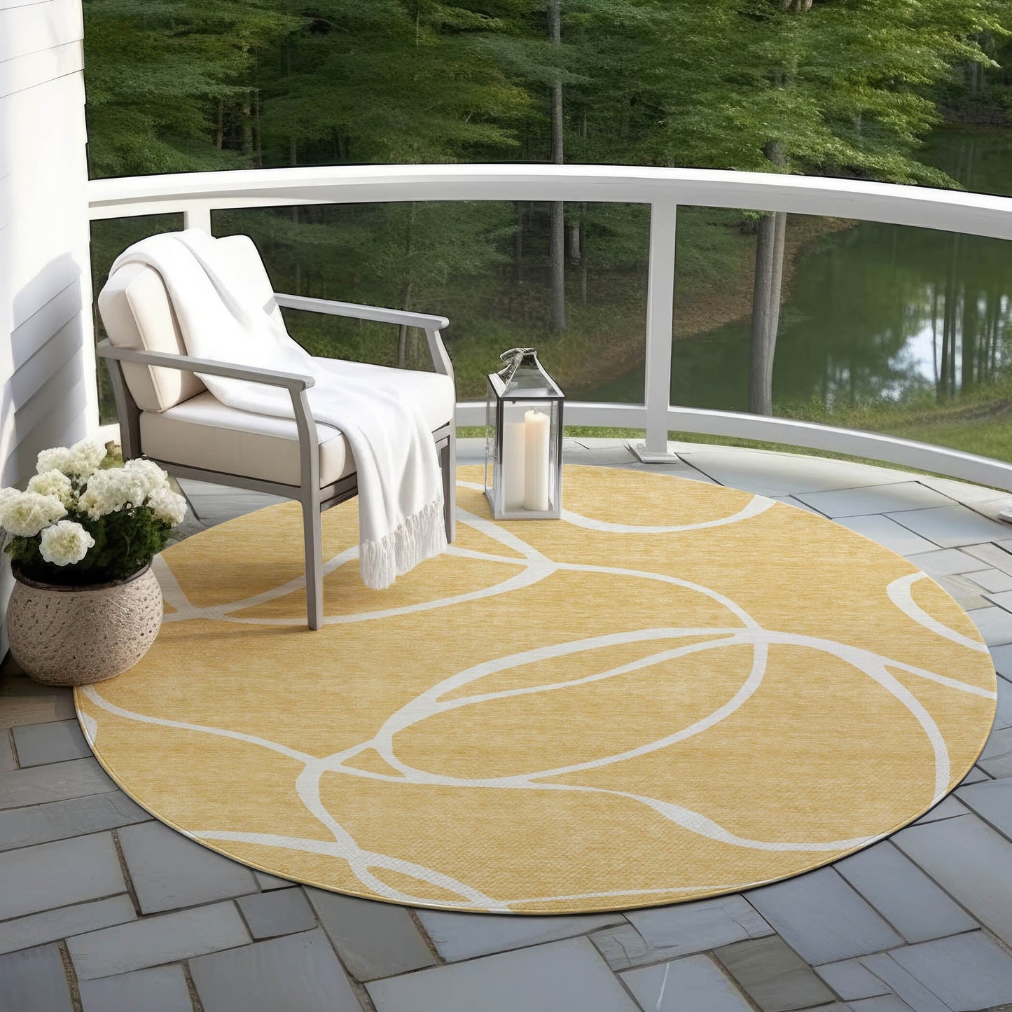 Tapis Chantille moderne abstrait lavable en machine pour intérieur/extérieur