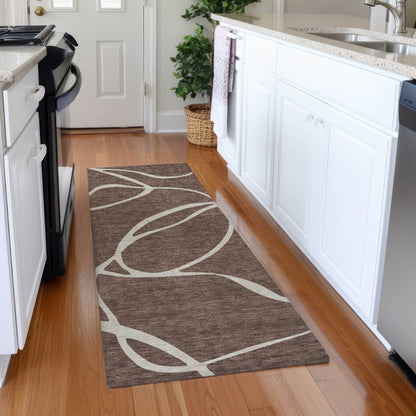 Tapis Chantille moderne abstrait lavable en machine pour intérieur/extérieur