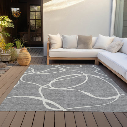 Tapis Chantille moderne abstrait lavable en machine pour intérieur/extérieur
