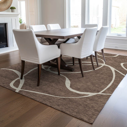 Tapis Chantille moderne abstrait lavable en machine pour intérieur/extérieur
