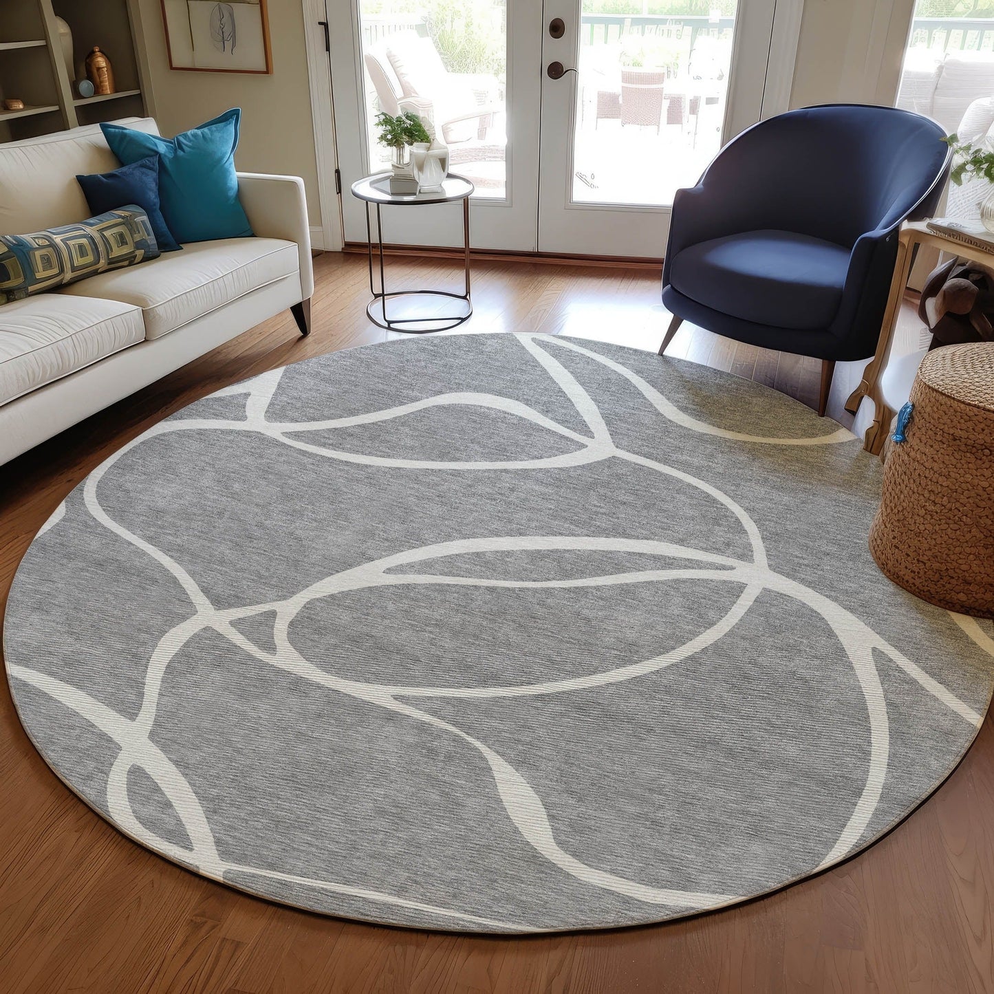Tapis Chantille moderne abstrait lavable en machine pour intérieur/extérieur