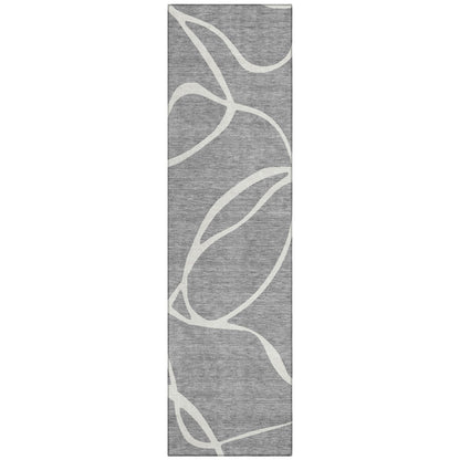 Tapis Chantille moderne abstrait lavable en machine pour intérieur/extérieur
