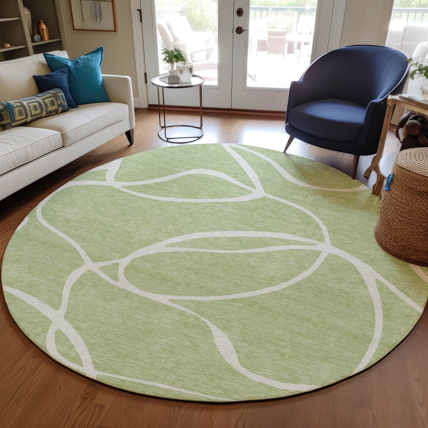 Tapis Chantille moderne abstrait lavable en machine pour intérieur/extérieur