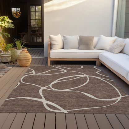 Tapis Chantille moderne abstrait lavable en machine pour intérieur/extérieur