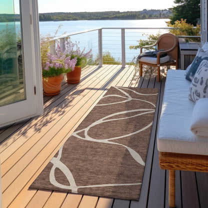 Tapis Chantille moderne abstrait lavable en machine pour intérieur/extérieur
