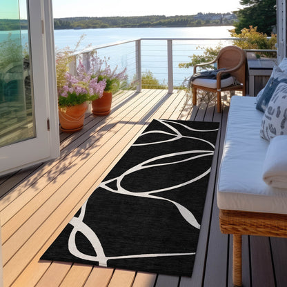 Tapis Chantille moderne abstrait lavable en machine pour intérieur/extérieur