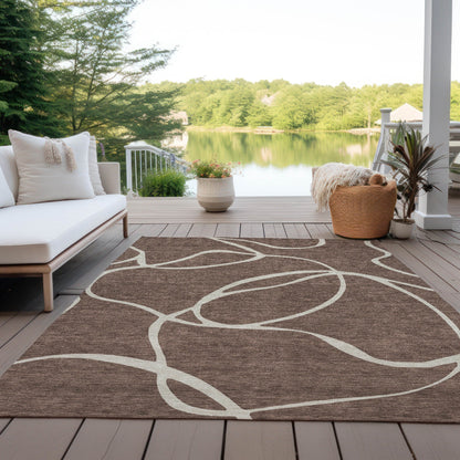 Tapis Chantille moderne abstrait lavable en machine pour intérieur/extérieur