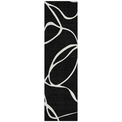 Tapis Chantille moderne abstrait lavable en machine pour intérieur/extérieur
